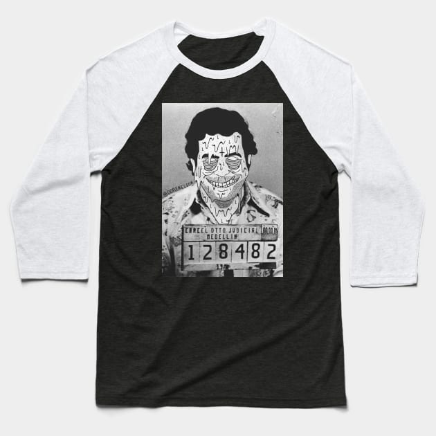 Pablo Escobar Mugshot Grime Baseball T-Shirt by CORENELSON